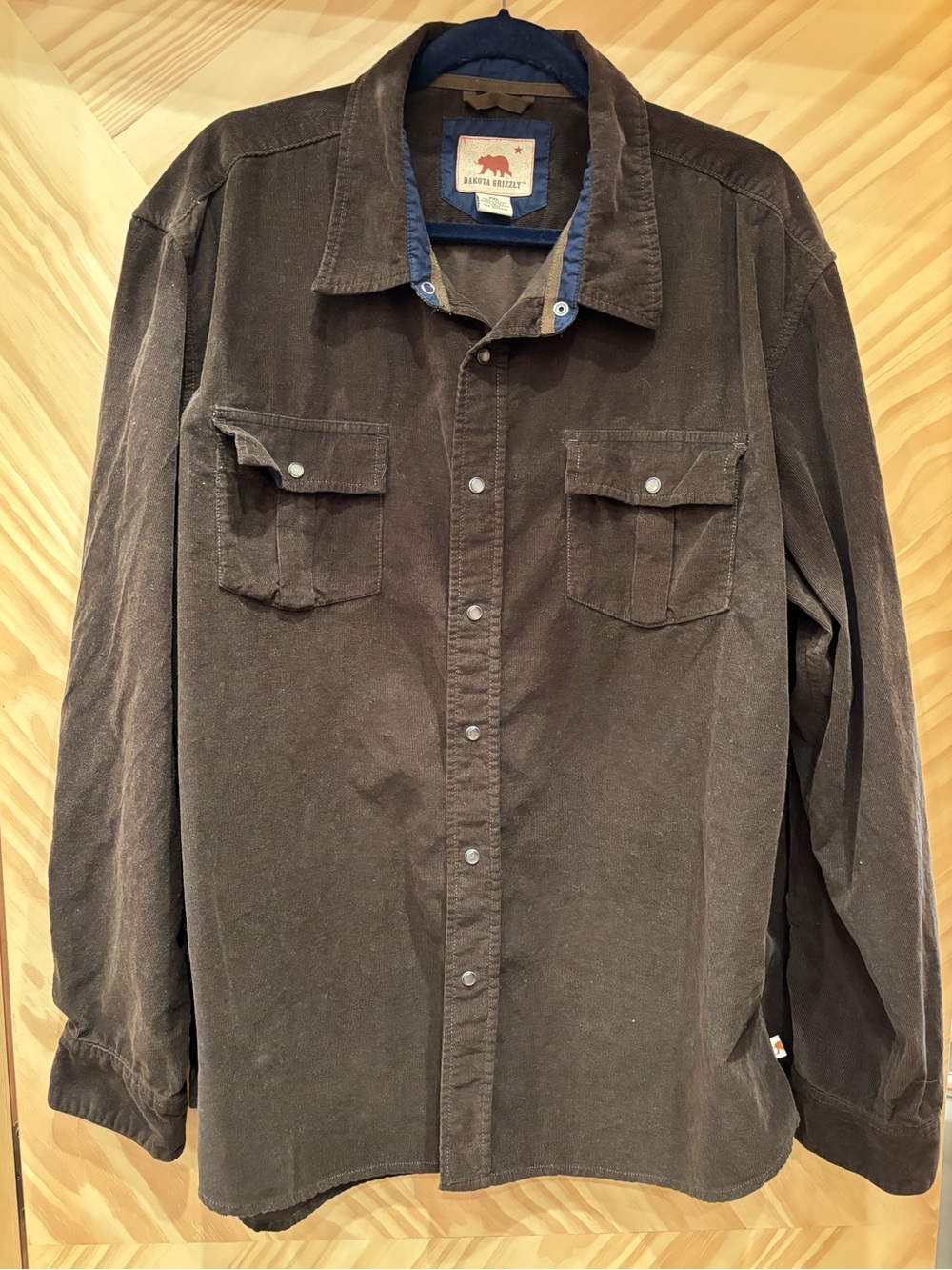 Dakota grizzly dark Brown Corduroy snap-Up Shirt Jacket